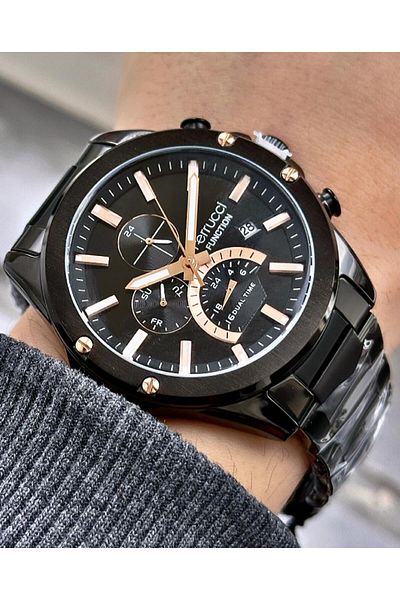 Ferrucci Men's Multifunctional Metal Band Wristwatch