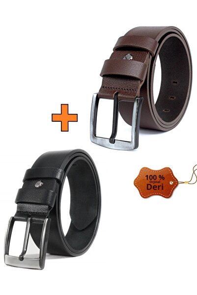 Pino44 2 τεμάχια 100% δερμάτινη ανδρική ζώνη 4,5 εκ. Συμβατή με αθλητικά τζιν