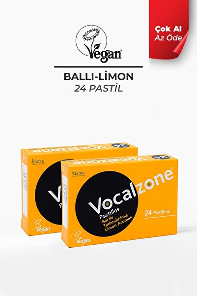 Vocalzone Ballı Limonlu Pastil 24'lü 2'li Paket