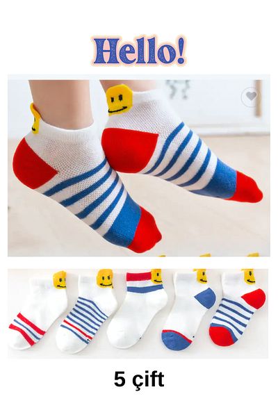 socksbox 5 perechi de papuci 3D de damă șosete scurte/36-41