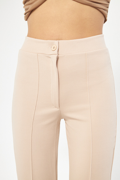 Maxi İdol Krepová tkanina s ultra vysokým pasem Lycra Palazzo Kalhoty Stone