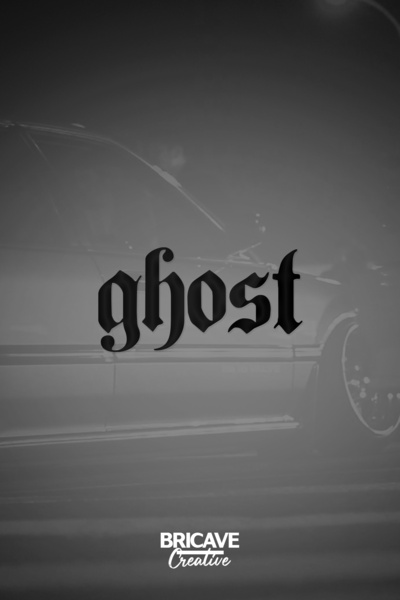Bricave ملصق لاصق زجاجي للسيارة والدراجة النارية من Ghost Ghost Lettering JDM...