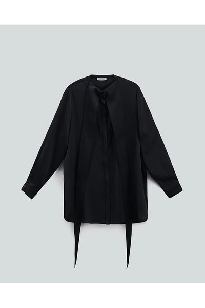 QOOQ STORE Black Qooq Neck Shirt