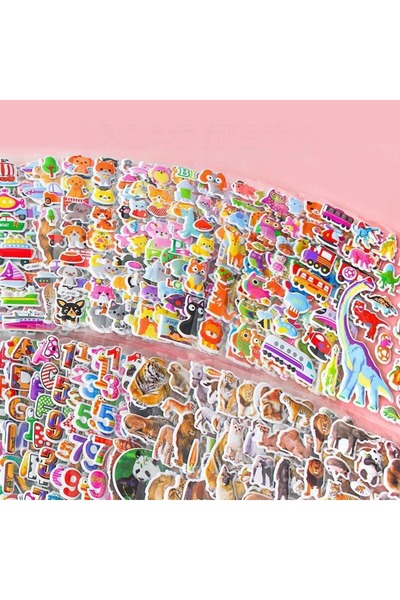 Bluoksweet 10 sayfa hayvanlar alemi meyve sebze dinozor araba çocuk çıkartma sticker defter yapıştır etiket