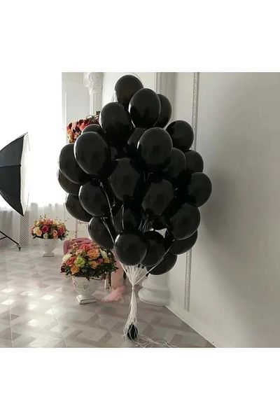 Deniz Party Store Pastel Black latex balloon 12 inch 10 pcs