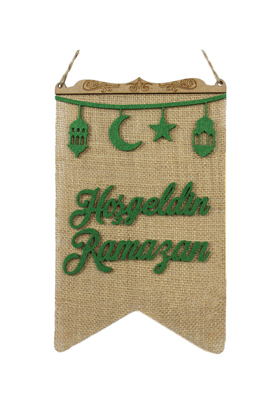 bonvos Hoşgeldin Ramazan Yazılı Kapı Duvar Süsleme Dekoratif Jut Hasır Flama ...