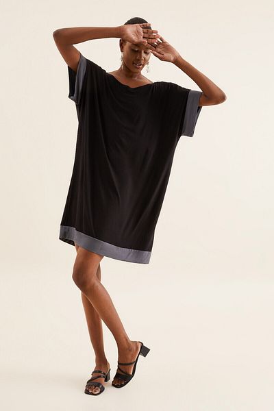Quincey Γυναικείο μαύρο ρόμπα oversize