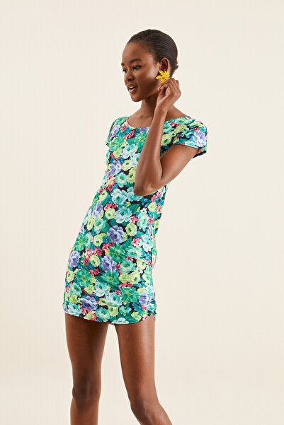 Quincey Γυναικείο φόρεμα με πράσινο σχέδιο