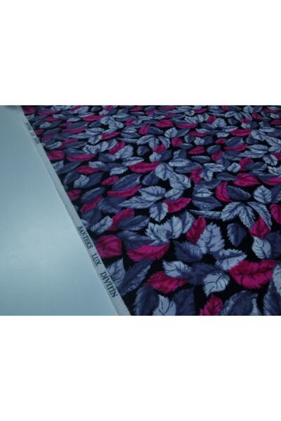 BAYTEKS Siyah Gri Yaprak Divitin Pazen Kumaş