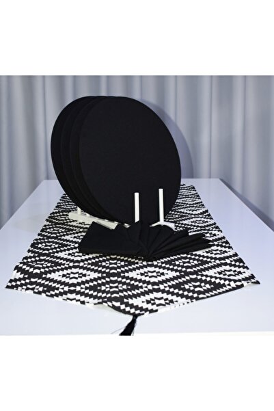 paris in paris Set de masă și prezentare 1 Runner - 4 plăci negre și 4 șerveț...