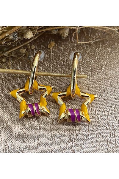 Markiz Takı Women's Yellow Star Earrings