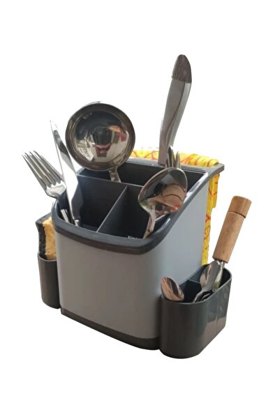 RoseRoi Organizer πάγκου κουζίνας Σκληρό πλαστικό πολλαπλών χρήσεων με θήκη για μαχαιροπίρουνα και σχάρα πιάτων