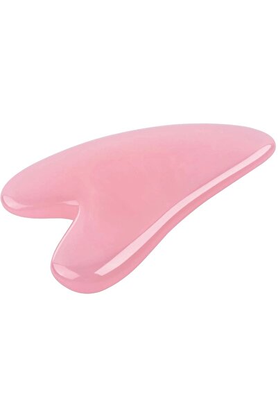 İLTERUS Doğaltaş Pembe Kuvars Kalp Gua Sha Masaj Taşı
