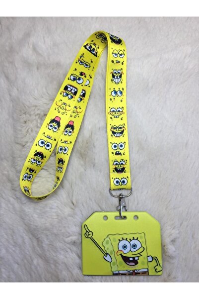 Hediyebum SpongeBob žuta traka za vrat i bočna strana Držač za kartice