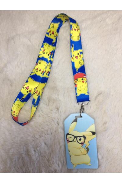 Hediyebum Curea de gât albastră Pikachu și suport vertical pentru carduri