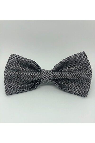 CRWAT ® ربطة عنق من القماش المنسوج باللون الرمادي الداكن/14 - مع منديل