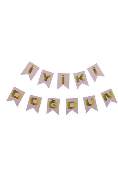 Acar Süs Σετ Flama Happy Birthday Small Pink Ποσότητα:1-kl:300 Πλάτος:250cm Ύψος:17cm