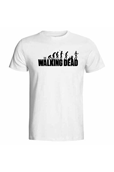 Hediye Panayırı Unisex Beyaz The Walkıng Dead Baskılı Tişört Model 1