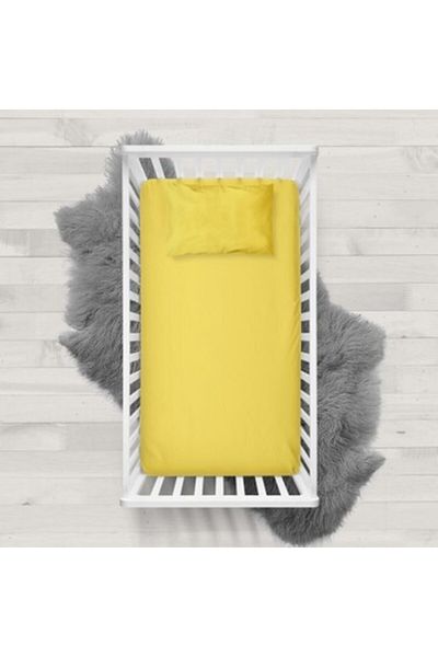 mer-tim ezberbozan ev tekstili 70x140 Elastic Ranforce Baby Sheet Set - Yellow