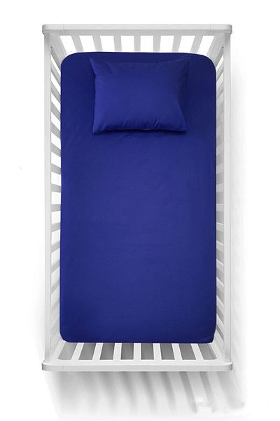 mer-tim ezberbozan ev tekstili 80x130 Elastic Ranforce Baby Sheet Set - Navy Blue