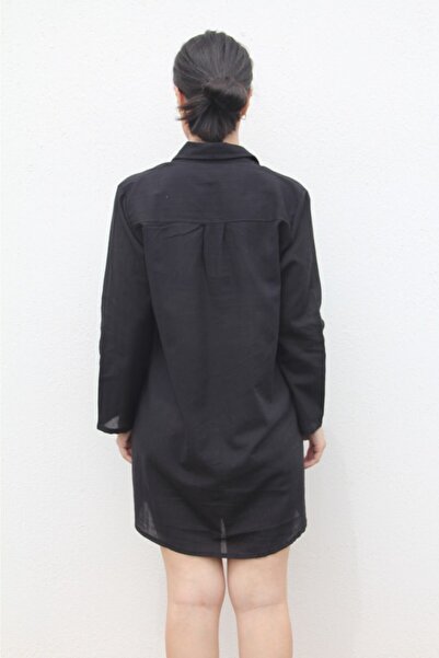 Botex Women's Black Voile Shirt Dress