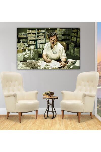 Genel Markalar Narcos Pablo Escobar HD Dijital Baskı Yatay Kanvas Tablo Oturm...