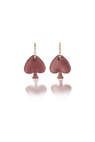 Leerybee Matte Burgundy Color Antiallergic Spade Earrings