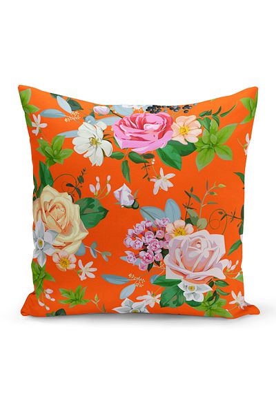 Filamente Double Sided Digital Printing Throw Pillow Cover Flower Garden