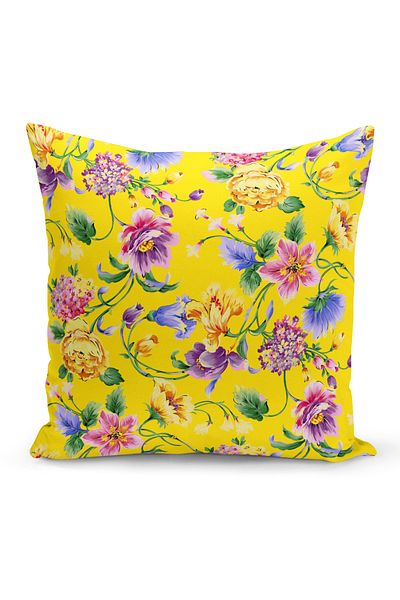 Filamente Double Sided Digital Printing Throw Pillow Cover Flower Garden