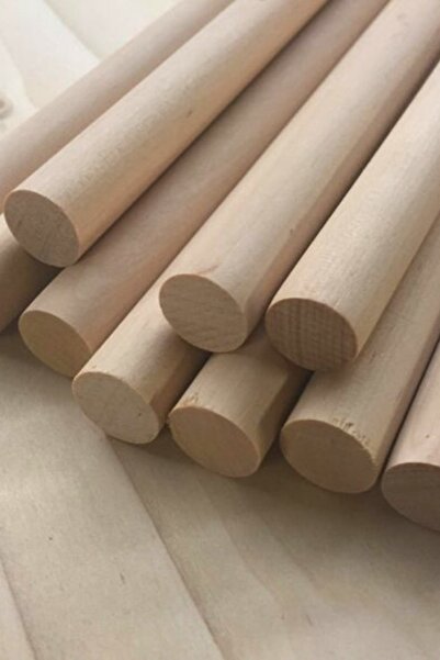 Alyones 2,4cm Yuvarlak Tahta Çubuklar, 4'lü Hobi Malzemesi