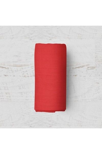 mer-tim ezberbozan ev tekstili Mer-tim Cotton Ranforce Double Jumbo Size Elastic Sheet Set Red 200x200
