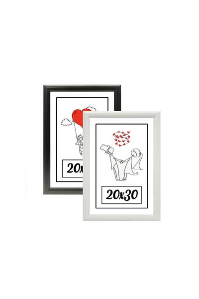 ÖZCANLAR ÇERÇEVE 20x30 2-Piece Photo Frame Black-white Modern Office Art Home Home Decorative Frame