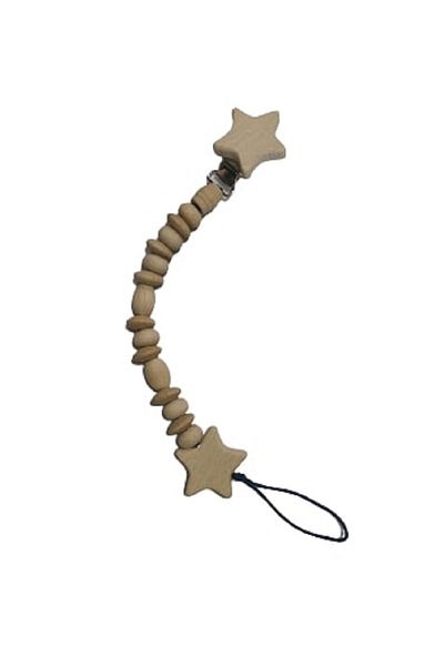 Selin Wooden Pacifier Chain with Star Figure