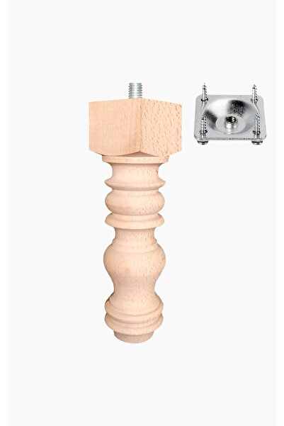 turanahşap Unitate TV pentru canapea Ideal pentru aspirator robot - Baza picior din lemn, inaltime/lungime: 20 cm, diametru: 5,5 cm