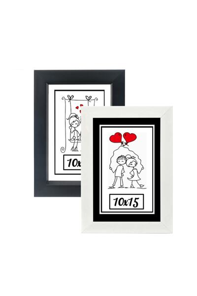 ÖZCANLAR ÇERÇEVE إطار صور 10x15-2 باللونين الأسود والأبيض، إطار ديكور منزلي ف...