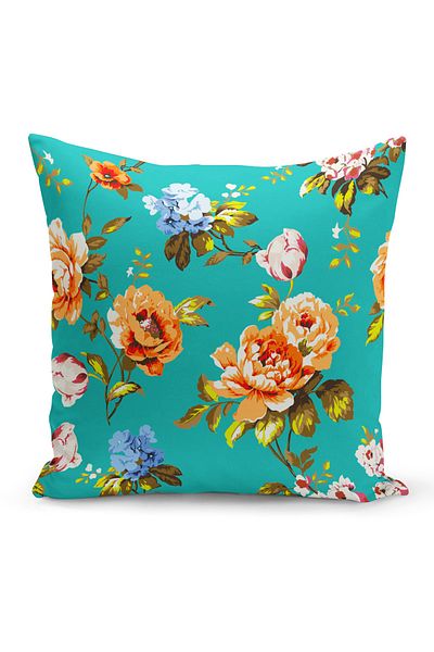 Filamente Double Sided Digital Printing Throw Pillow Cover Flower Garden
