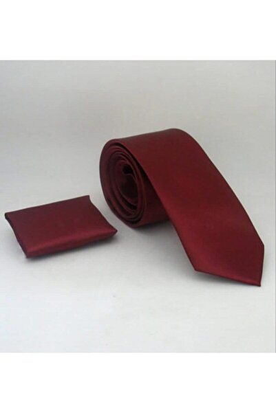 NACAR STORE Men's Red Satin Handkerchief Tie Set Single Size