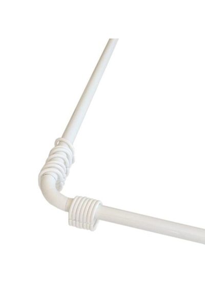 Cardea Cornered L Bathroom Shower Curtain Pipe Hanger