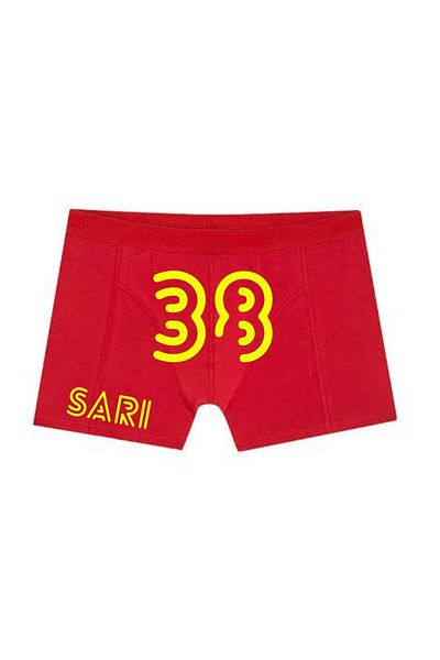BoxerMasters Men's Red Yellow Written Boxer
