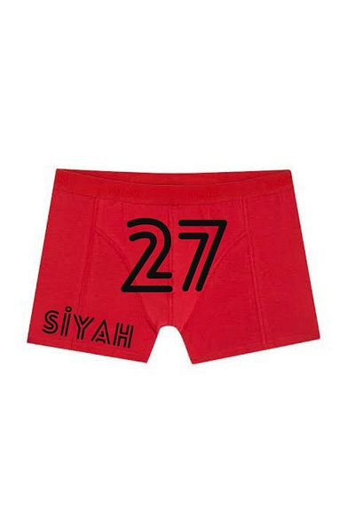 BoxerMasters Men's Red Black Written Boxer