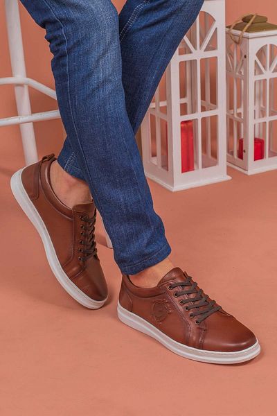 By Yağlıoğlu Ανδρικά Tan Παπούτσια Casual από γνήσιο δέρμα
