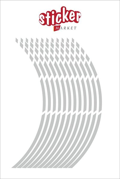 Sticker Market Gri Fosforlu Jant Şeridi Kesikli