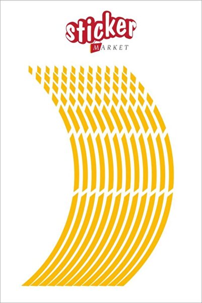 Sticker Market Sarı Fosforlu Jant Şeridi Kesikli