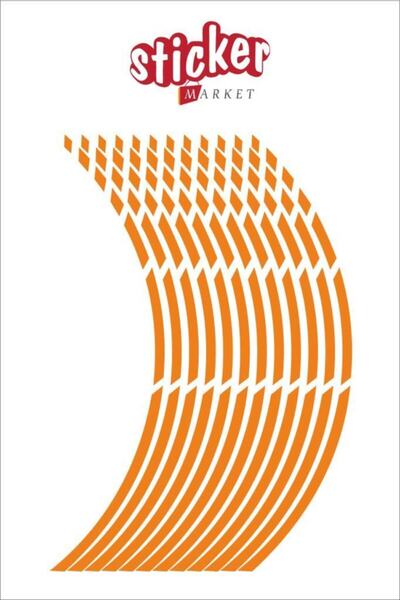 Sticker Market Ktm Turuncu Fosforlu Jant Şeridi Kesikli