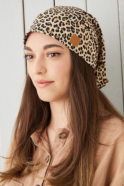 Butikgiz Women's Leopard Rope Detailed Beret