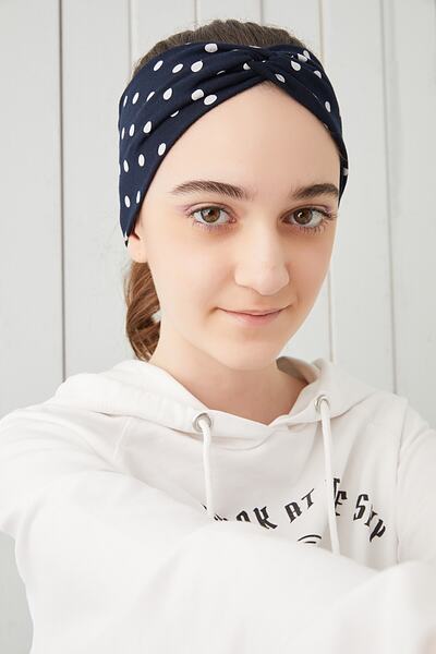 Babygiz Navy Blue πουά Παιδική Νεανική Μπαντάνα