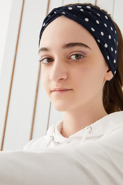 Babygiz Navy Blue πουά Παιδική Νεανική Μπαντάνα