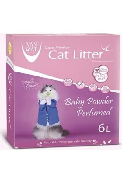 Vancat W180 Bebek Pudrası Kokulu Beyaz Bentonit Kedi Kumu 6 Lt