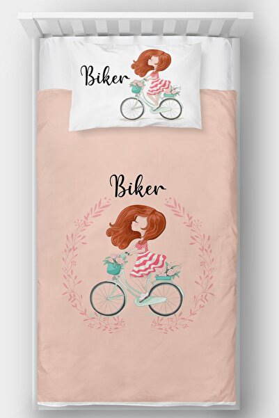 Homamia Girl on a Bicycle Single Bedspread