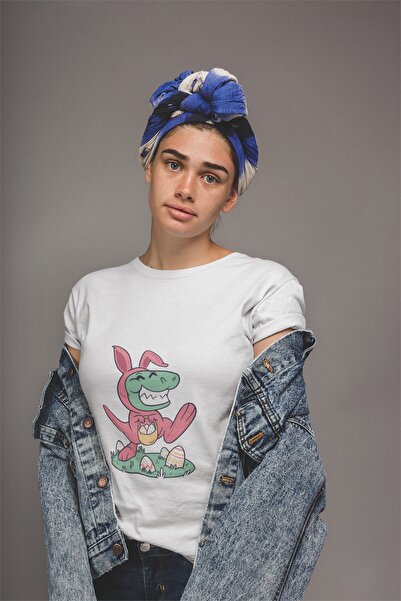 ErTaPassage Alb Roz Paște cu imprimeu Femei tricou - T9486916